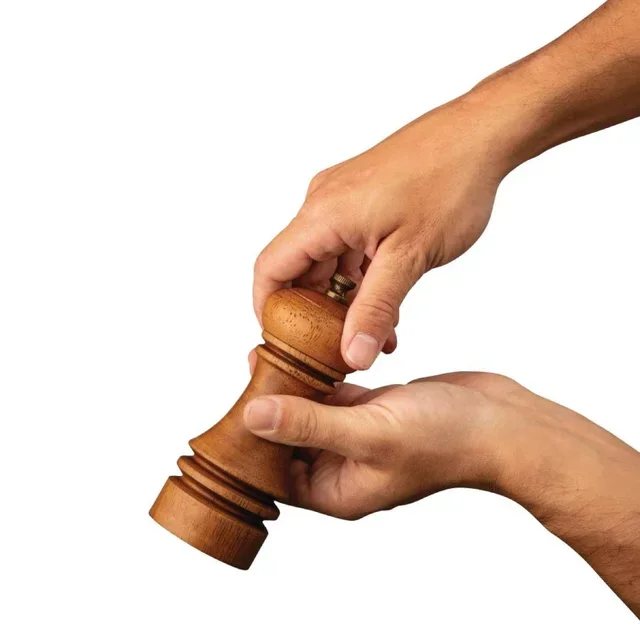 Wooden Antique Style Spice Mill 15 cm - Salt and Pepper