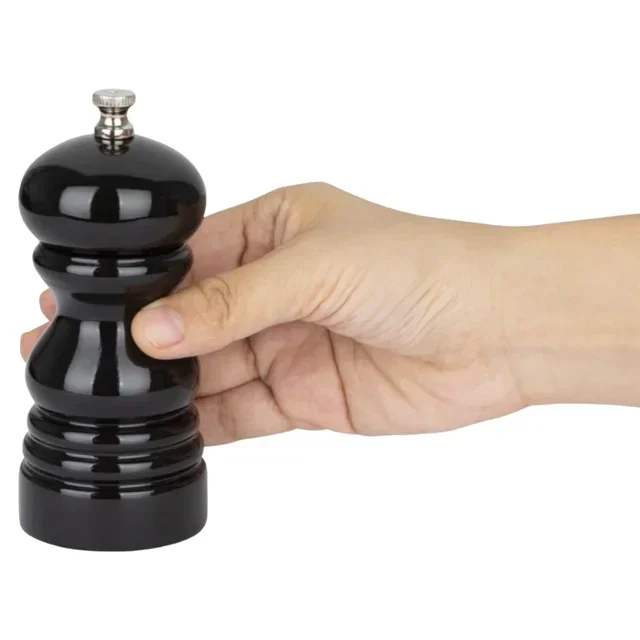 Molinillo de Especias Madera Negro 12,5 cm - Sal o Pimienta