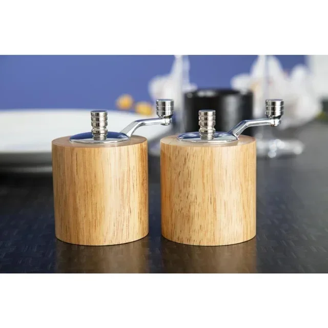 Light Wood Salt and Pepper Spice Mills