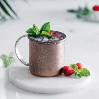 Vaso Moscow Mule Acero Inoxidable Ø 90 mm 480 ml – Copa de Cóctel Bañada en Cobre
