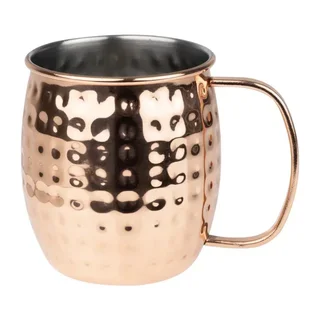 Taza de Acero Inoxidable Martillado con Revestimiento de Cobre - 440 ml