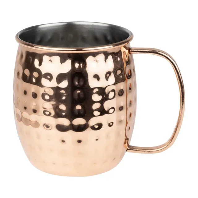 Hammered Copper-Plated Stainless Steel Mug - 440 ml