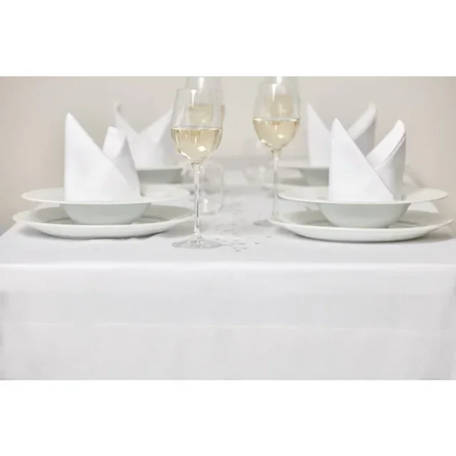 White Tablecloth with Satin Band 1780 X 1780Mm