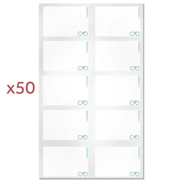 Pack of 50 Reusable Blank Labels with 3 Marker Pens and 2 Cleaning Cloths