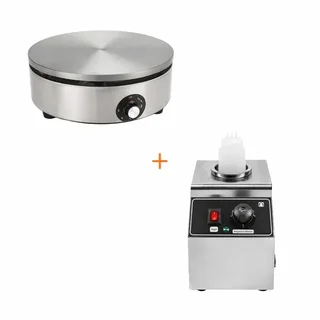 Electric Crepe Maker 40 cm and Hot Chocolate Fountain Set