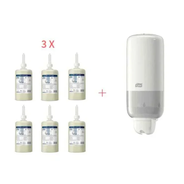 Pack Dispensador de Sabão Branco com Recarga de Líquido Suave