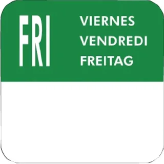 Lote de 7 Rolos de Etiquetas Dias da Semana - 1000 Etiquetas por Rolo