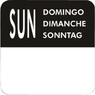 Lote de 7 Rolos de Etiquetas Dias da Semana - 1000 Etiquetas por Rolo