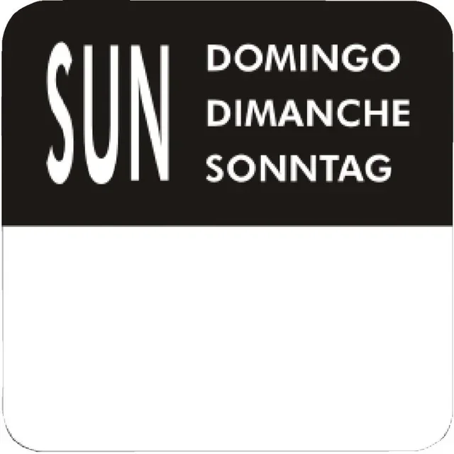 Lote de 7 Rolos de Etiquetas Dias da Semana - 1000 Etiquetas por Rolo