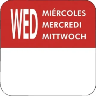 Lote de 7 Rolos de Etiquetas Dias da Semana - 1000 Etiquetas por Rolo