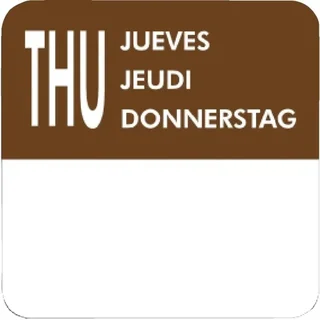 Lote de 7 Rolos de Etiquetas Dias da Semana - 1000 Etiquetas por Rolo