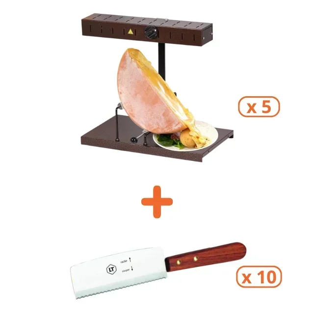 Traditional Alpine Raclette Set with Cheese Knives