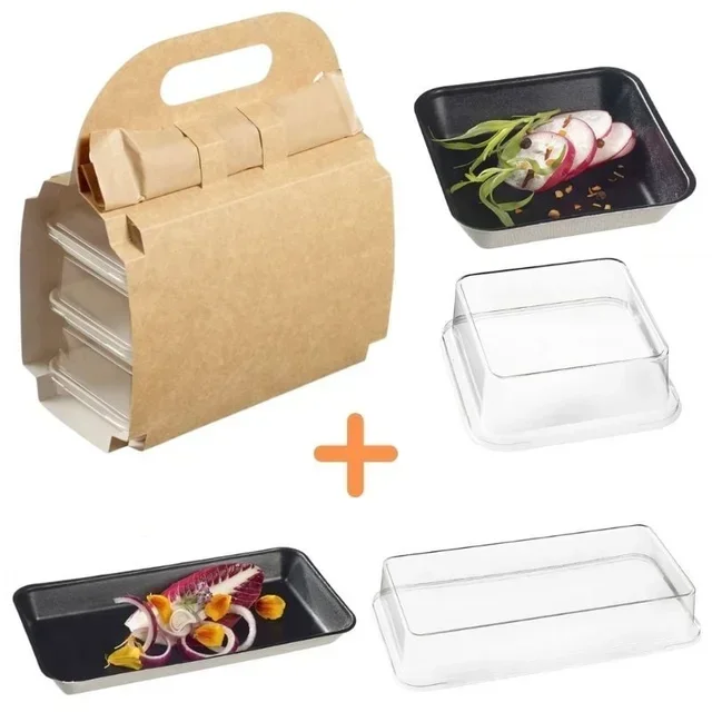 Pack Valigetta con Piatti Kanopée Neri - 150 Kit