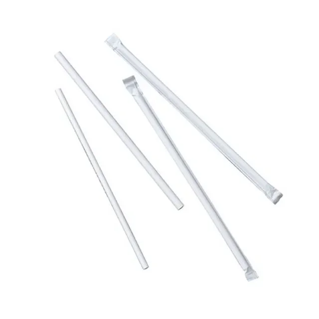 Palha de Cartão Branca Ø6mm Comprimento 197mm - Pack 500 unidades