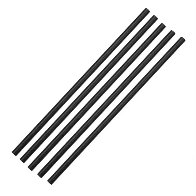 Schwarze Papierstrohhalme Kompostierbar - 21 cm - 250 Stück