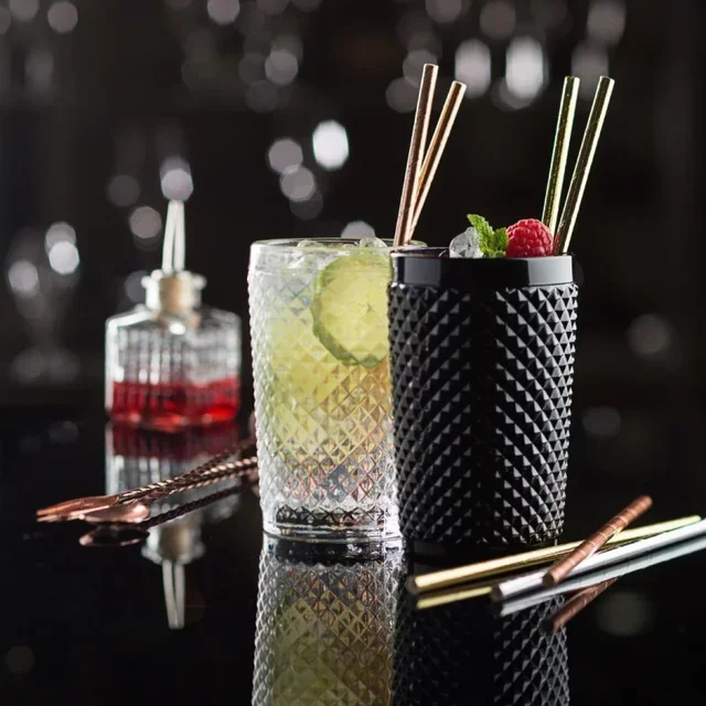 Copper Paper Straws Disposable - 250 Pieces Compostable Eco-Friendly