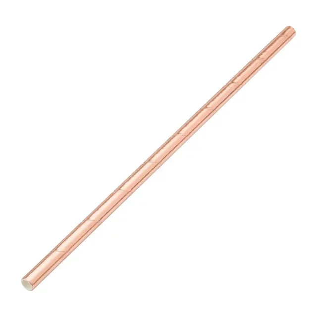 Copper Paper Straws Disposable - 250 Pieces Compostable Eco-Friendly