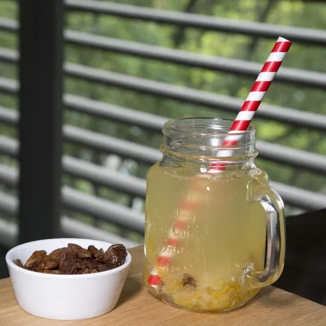 Rote Papier-Smoothie-Strohhalme - Länge 210 mm - 250 Stück