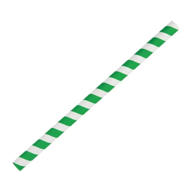Grüne Papier-Smoothie-Strohhalme - 21 cm Länge - 250er Pack