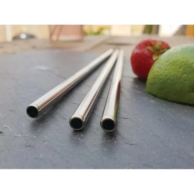 Reusable Stainless Steel Straws 21.5 cm - Set of 25 Pieces