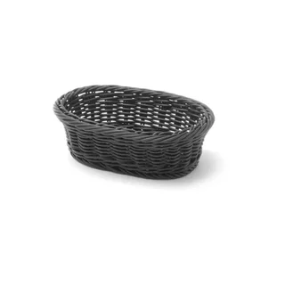 Cesta de Pan Ovalada Negra 190x120mm - Diseño Elegante