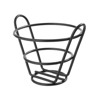 Round Matte Black French Fry Basket Ø 115 mm