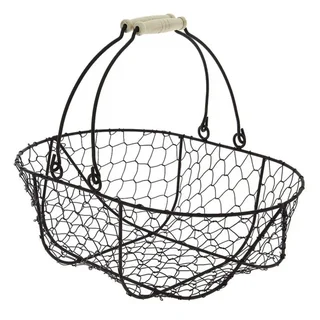 Panier Métallique Ovale Noir 370x250 mm