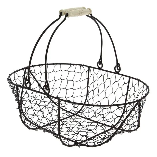 Panier Métallique Ovale Noir 370x250 mm