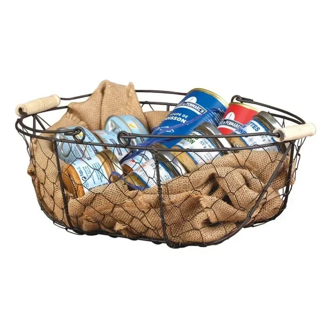 Panier Métallique Ovale Noir 370x250 mm