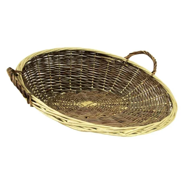 Panier en Osier Naturel avec Poignée Bois Rond Diamètre 60 cm
