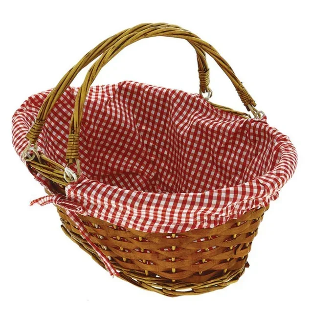 Panier Ovale Eclisse Bois Doublé Rouge 360x270 mm