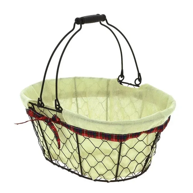Panier Ovale en Métal et Tissu 36 x 25 cm