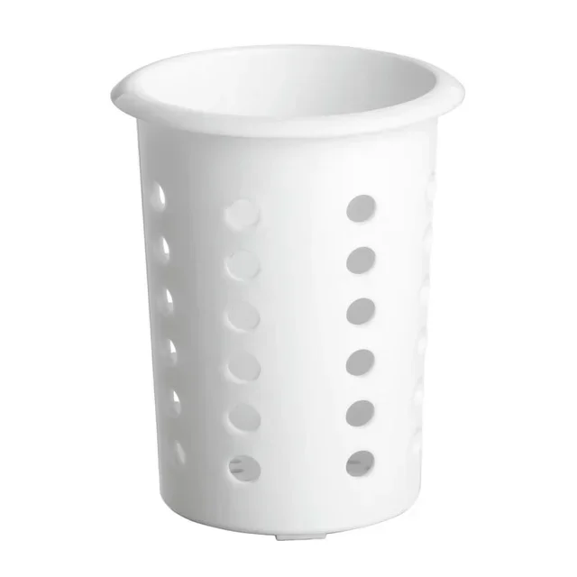 White Round Cutlery Basket - 90 mm Diameter