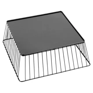 Square Metal Serving Basket - Black - 28 x 28 x 10 cm
