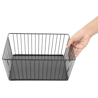 Square Metal Serving Basket - Black - 28 x 28 x 10 cm