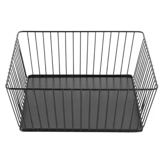 Square Metal Serving Basket - Black - 28 x 28 x 10 cm