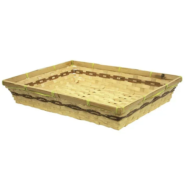 Tarko Rechteckiger Bambus Aufbewahrungskorb Großes Modell - 38 x 29 cm