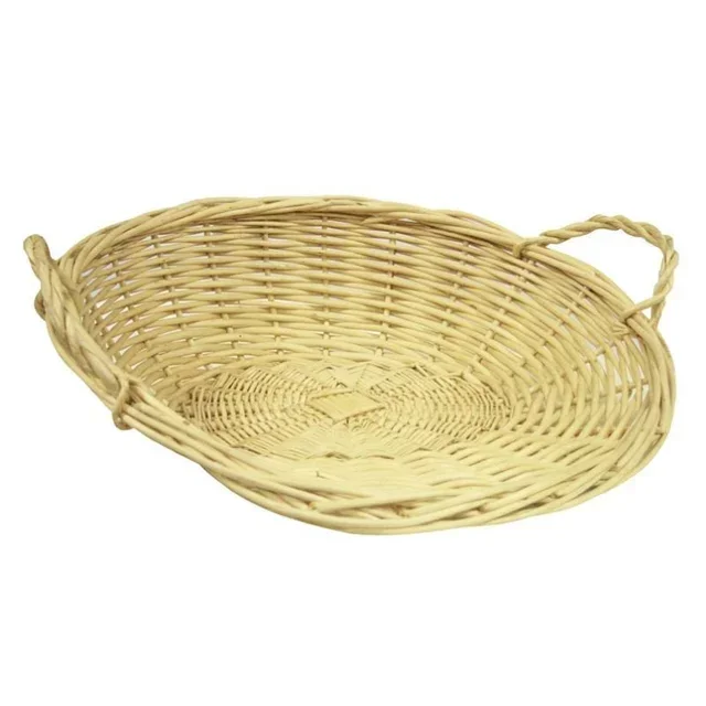 Panier de Rangement en Osier Blanc avec Poignée 460 x 450 mm