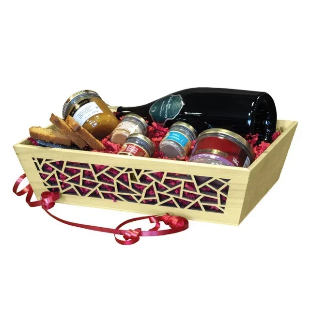 Rectangular Wooden Laser Basket 350 x 250 mm