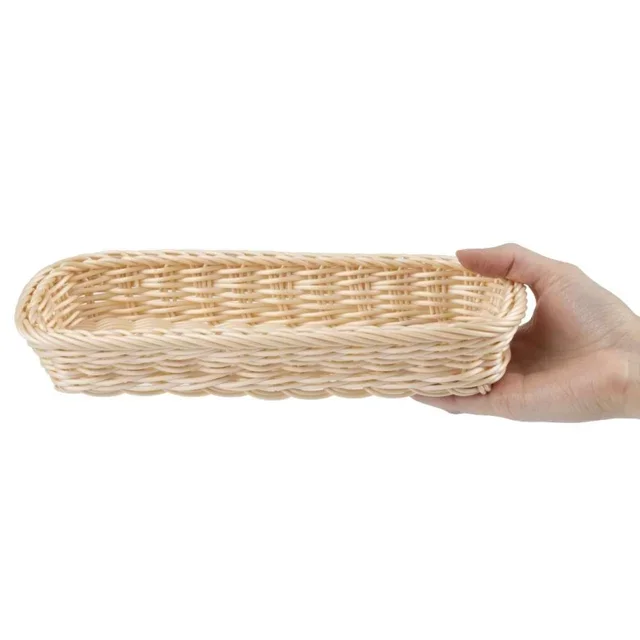 Cesto Rettangolare Portaposate Rattan e Polipropilene 270 x 100 mm