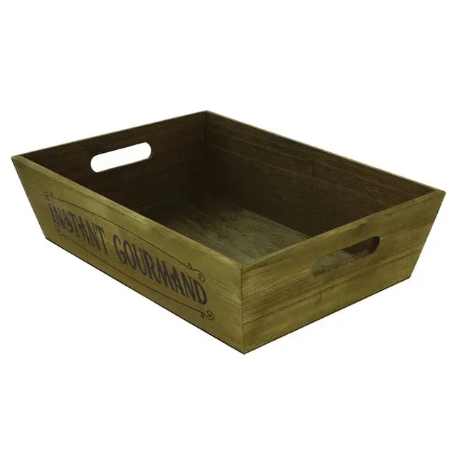 Panier Rectangulaire en Bois Teinté 350x250 mm