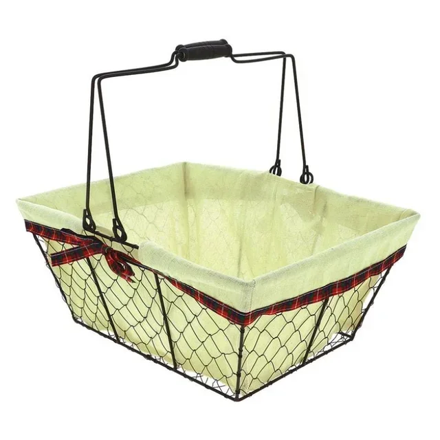 Panier Rectangulaire Métallique avec Revêtement Tissu 38 x 28 cm