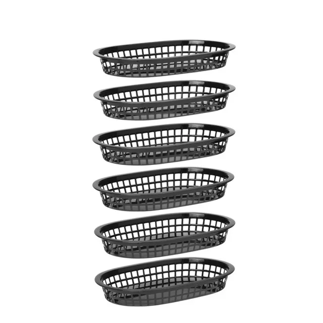 Cesto de Serviço para Fast-Food - Cor Preta - Pack de 6 Unidades