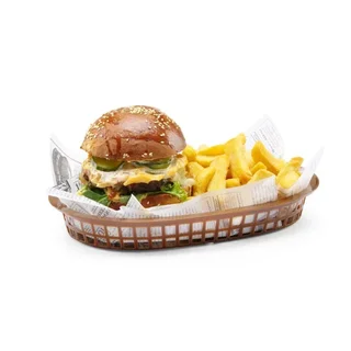 Fast-Food Serving Basket - Brown Color - Pack of 6 Units