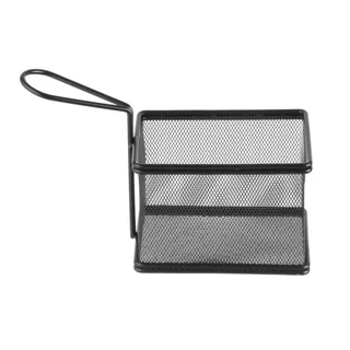 Schwarzer Mini-Frittierservierkorb - 12,5 x 10 cm