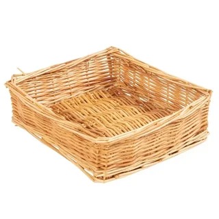 Square Woven Wicker Table Basket Natural