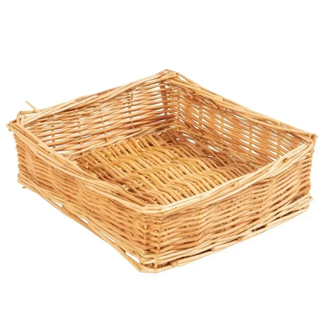 Square Woven Wicker Table Basket Natural