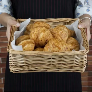 Square Woven Wicker Table Basket Natural