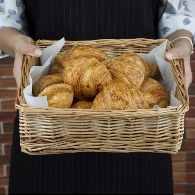 Square Woven Wicker Table Basket Natural