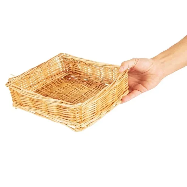 Square Woven Wicker Table Basket Natural